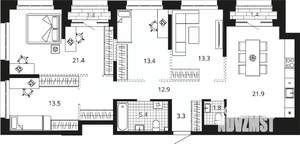 4-к квартира, вторичка, 109м2, 13/23 этаж