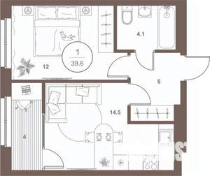 1-к квартира, вторичка, 39м2, 11/16 этаж