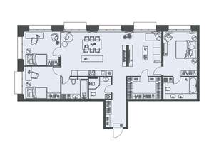 3-к квартира, вторичка, 125м2, 2/23 этаж