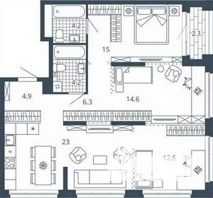 3-к квартира, вторичка, 87м2, 18/24 этаж