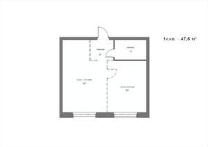 1-к квартира, вторичка, 48м2, 18/21 этаж