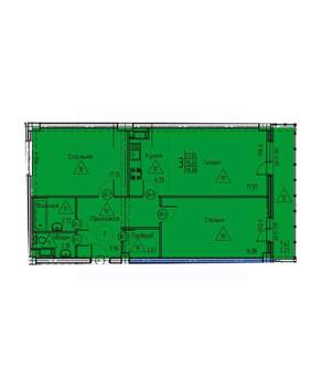 3-к квартира, вторичка, 79м2, 3/18 этаж