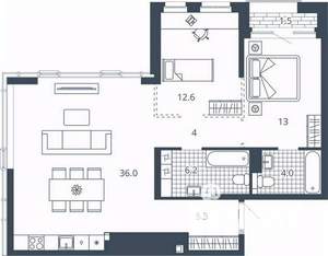 2-к квартира, вторичка, 83м2, 14/24 этаж