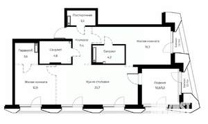 2-к квартира, вторичка, 86м2, 5/23 этаж
