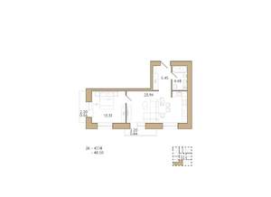 1-к квартира, вторичка, 49м2, 4/18 этаж