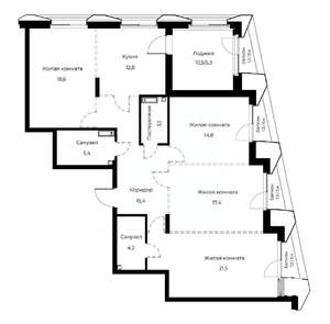 4-к квартира, вторичка, 120м2, 9/23 этаж