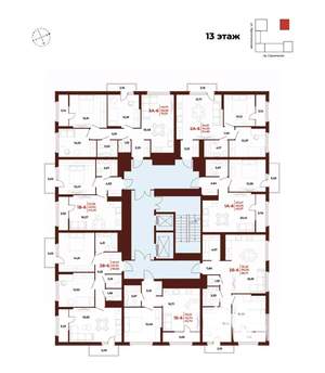 1-к квартира, вторичка, 44м2, 13/18 этаж