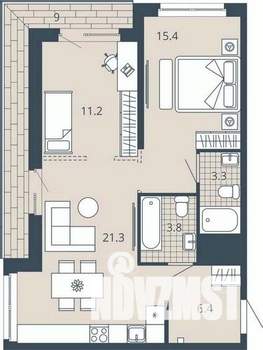 2-к квартира, вторичка, 70м2, 16/23 этаж