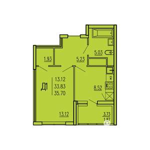 1-к квартира, вторичка, 36м2, 9/17 этаж