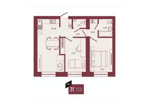 3-к квартира, вторичка, 54м2, 2/17 этаж