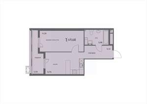 1-к квартира, вторичка, 50м2, 2/18 этаж