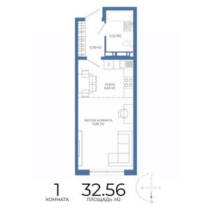 1-к квартира, вторичка, 33м2, 3/17 этаж