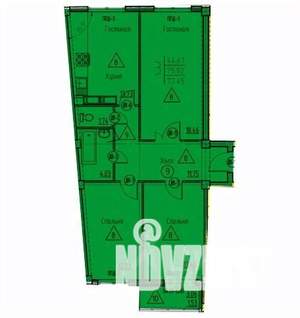 3-к квартира, строящийся дом, 77м2, 15/19 этаж