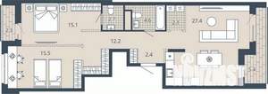 2-к квартира, вторичка, 89м2, 6/23 этаж