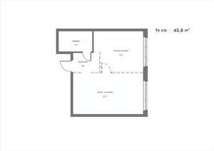 1-к квартира, вторичка, 46м2, 3/21 этаж