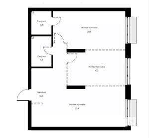 2-к квартира, вторичка, 80м2, 10/23 этаж