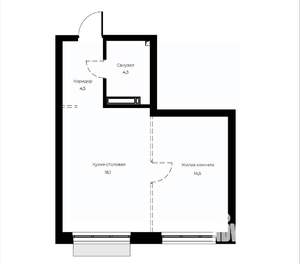 1-к квартира, вторичка, 41м2, 19/23 этаж