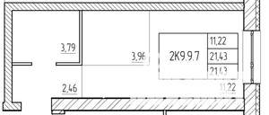Студия квартира, вторичка, 21м2, 7/17 этаж