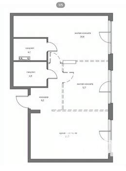 2-к квартира, вторичка, 71м2, 1/21 этаж