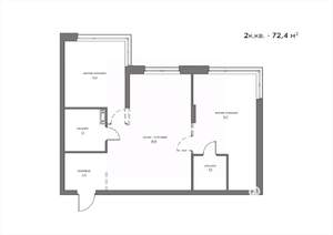 2-к квартира, вторичка, 72м2, 5/21 этаж