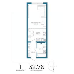 1-к квартира, строящийся дом, 33м2, 2/17 этаж