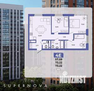 4-к квартира, вторичка, 73м2, 14/20 этаж