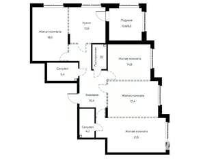 4-к квартира, вторичка, 118м2, 6/23 этаж