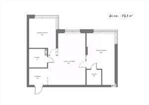 2-к квартира, вторичка, 73м2, 18/21 этаж