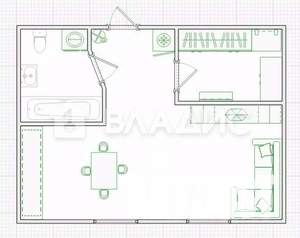 1-к квартира, вторичка, 34м2, 2/3 этаж