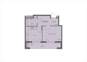 1-к квартира, вторичка, 50м2, 10/18 этаж