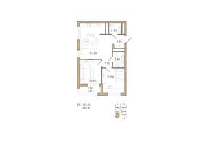 2-к квартира, вторичка, 59м2, 11/18 этаж