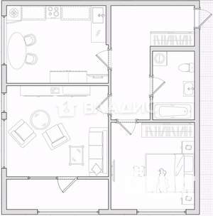 2-к квартира, вторичка, 57м2, 6/16 этаж