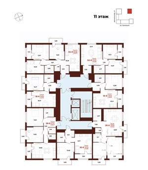 2-к квартира, строящийся дом, 68м2, 11/18 этаж