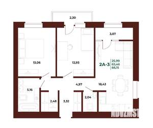 2-к квартира, вторичка, 68м2, 16/17 этаж