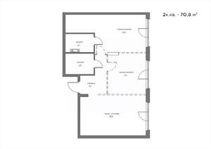 2-к квартира, вторичка, 71м2, 1/21 этаж
