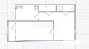 1-к квартира, вторичка, 39м2, 2/10 этаж