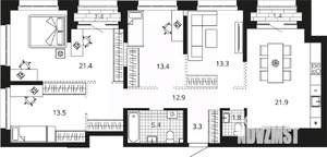 4-к квартира, вторичка, 109м2, 10/23 этаж