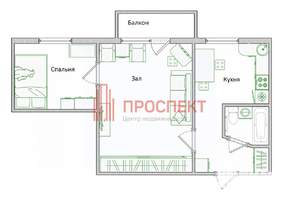 2-к квартира, вторичка, 38м2, 5/5 этаж