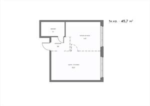 1-к квартира, вторичка, 46м2, 17/21 этаж