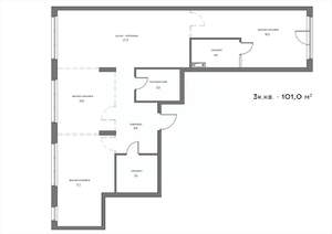3-к квартира, вторичка, 101м2, 8/21 этаж