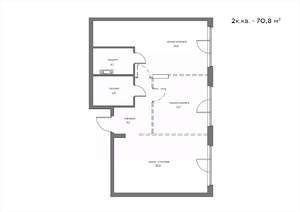 2-к квартира, вторичка, 71м2, 1/21 этаж