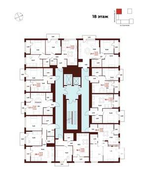 2-к квартира, вторичка, 56м2, 18/18 этаж