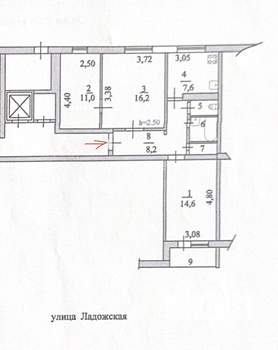3-к квартира, вторичка, 66м2, 2/9 этаж
