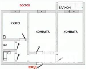 2-к квартира, вторичка, 54м2, 8/10 этаж