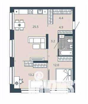 2-к квартира, вторичка, 67м2, 2/23 этаж