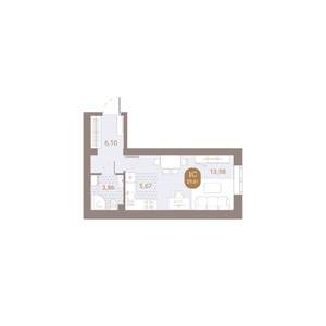 Студия квартира, вторичка, 30м2, 4/4 этаж