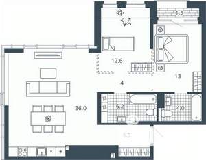 2-к квартира, вторичка, 83м2, 15/23 этаж