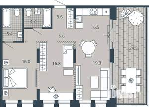 2-к квартира, вторичка, 90м2, 10/23 этаж
