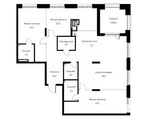 3-к квартира, вторичка, 147м2, 23/23 этаж