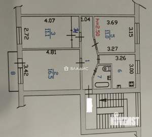 3-к квартира, вторичка, 59м2, 2/5 этаж
